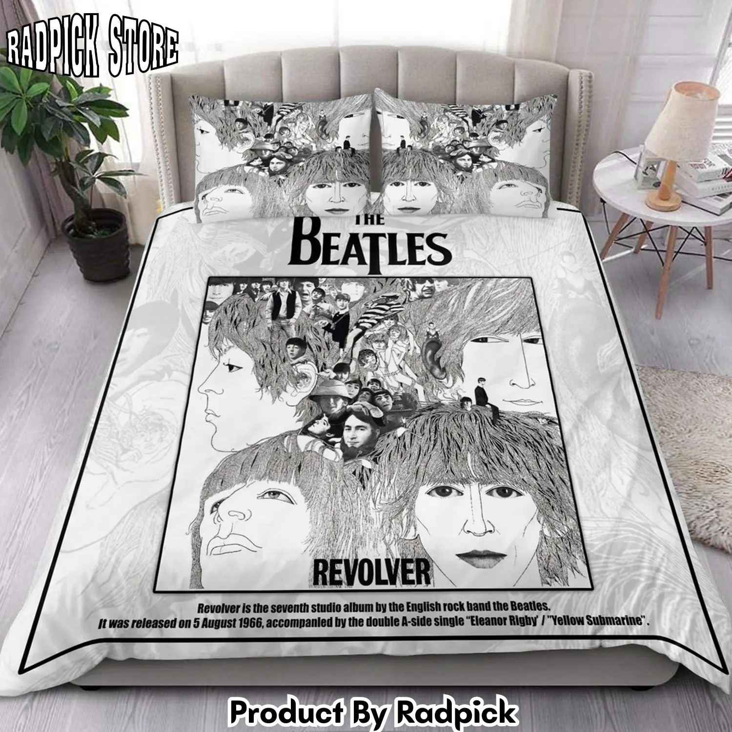 Radpick the beatles revolver over printed bedding set s160204 rp3271384